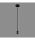 Argyle 10cm 2m 1 Light Pendant Black Chrome/Black Braided Cable E27 Max 60W c/w Ceiling Bracket & Deeper Shade Ring-3