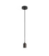 Argyle 10cm 2m 1 Light Pendant Black Chrome/Black Braided Cable E27 Max 60W c/w Ceiling Bracket & Deeper Shade Ring-4