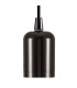 Argyle 10cm 2m 1 Light Pendant Black Chrome/Black Braided Cable E27 Max 60W c/w Ceiling Bracket & Deeper Shade Ring-5
