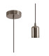 Argyle 10cm 2m 1 Light Pendant Brushed Nickel/Silver Braided Cable E27 Max 60W c/w Ceiling Bracket & Deeper Shade Ring-1