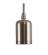 Argyle 10cm 2m 1 Light Pendant Brushed Nickel/Silver Braided Cable E27 Max 60W c/w Ceiling Bracket & Deeper Shade Ring-5
