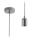 Argyle 10cm 2m 1 Light Pendant Chrome/Silver Braided Cable E27 Max 60W c/w Ceiling Bracket & Deeper Shade Ring-1