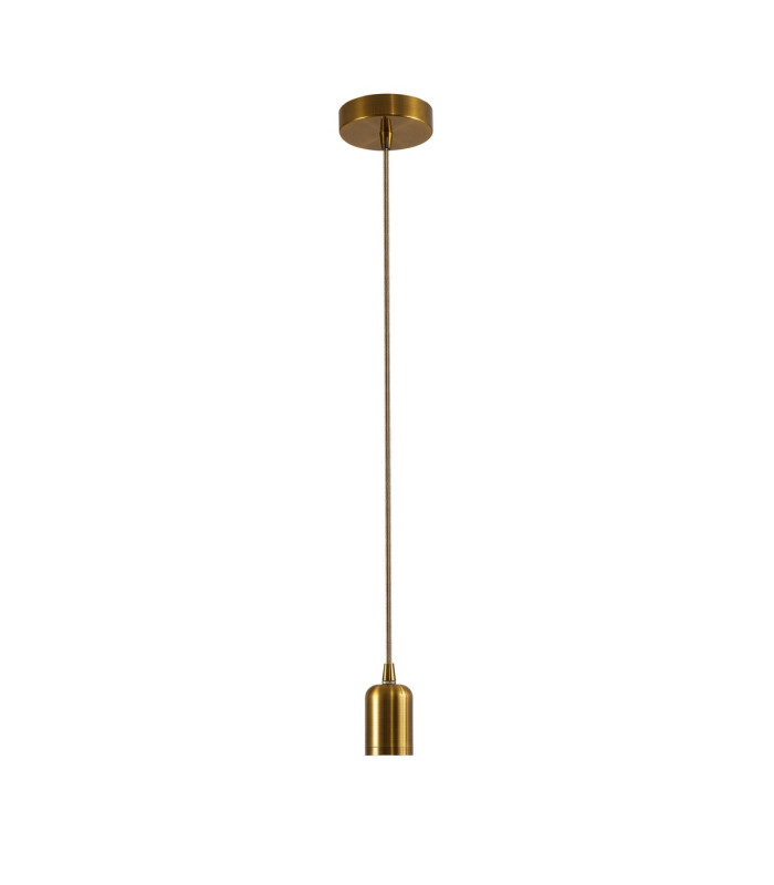 Argyle 10cm 2m 1 Light Pendant Gilt Bronze/Gold Braided Cable E27 Max 60W c/w Ceiling Bracket & Deeper Shade Ring-4