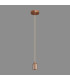 Argyle 10cm 2m 1 Light Pendant Rose Gold/Rose Gold Braided Cable E27 Max 60W c/w Ceiling Bracket & Deeper Shade Ring-3