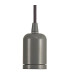 Argyle 10cm 2m 1 Light Pendant Warm Grey/Grey Braided Cable E27 Max 60W c/w Ceiling Bracket & Deeper Shade Ring-5