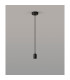 Argyle 10cm 1m 1 Light Pendant Black/Black Braided Cable E27 Max 60W c/w Ceiling Bracket & Deeper Shade Ring-3