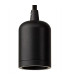 Argyle 10cm 1m 1 Light Pendant Black/Black Braided Cable E27 Max 60W c/w Ceiling Bracket & Deeper Shade Ring-5