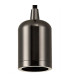 Argyle 10cm 1m 1 Light Pendant Black Chrome/Black Braided Cable E27 Max 60W c/w Ceiling Bracket & Deeper Shade Ring-5