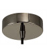 Argyle 10cm 1m 1 Light Pendant Black Chrome/Black Braided Cable E27 Max 60W c/w Ceiling Bracket & Deeper Shade Ring-6
