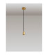 Argyle 10cm 1m 1 Light Pendant Gilt Bronze/Black Braided Cable E27 Max 60W c/w Ceiling Bracket & Deeper Shade Ring-3