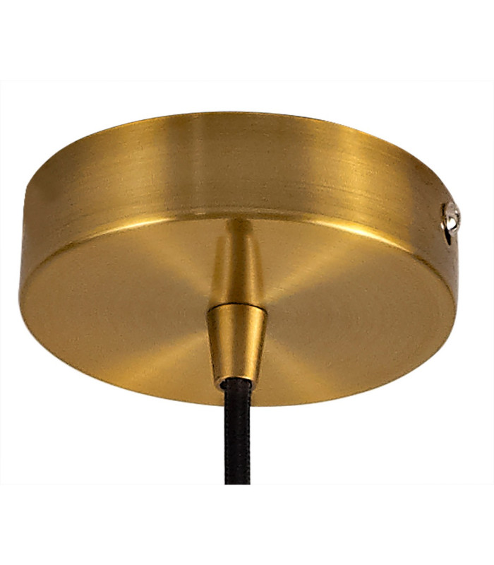Argyle 10cm 1m 1 Light Pendant Gilt Bronze/Black Braided Cable E27 Max 60W c/w Ceiling Bracket & Deeper Shade Ring-7