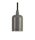 Argyle 10cm 1m 1 Light Pendant Warm Grey/Black Braided Cable E27 Max 60W c/w Ceiling Bracket & Deeper Shade Ring-5