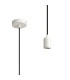 Argyle 10cm 1m 1 Light Pendant White/Black Braided Cable E27 Max 60W c/w Ceiling Bracket & Deeper Shade Ring-1