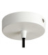 Argyle 10cm 1m 1 Light Pendant White/Black Braided Cable E27 Max 60W c/w Ceiling Bracket & Deeper Shade Ring-6