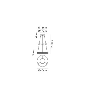 Rochester 40cm Round Pendant 36W LED Remote Control CCT Tuneable White 3000K-6000K-2
