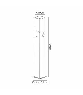 Blenheim 60cm Post Lamp PIR Sensor 1 x E27 IP44 Grey/Clear -2