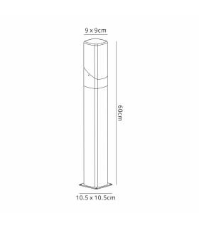 Blenheim 60cm Post Lamp 1 x E27 IP44 Grey/Clear -2