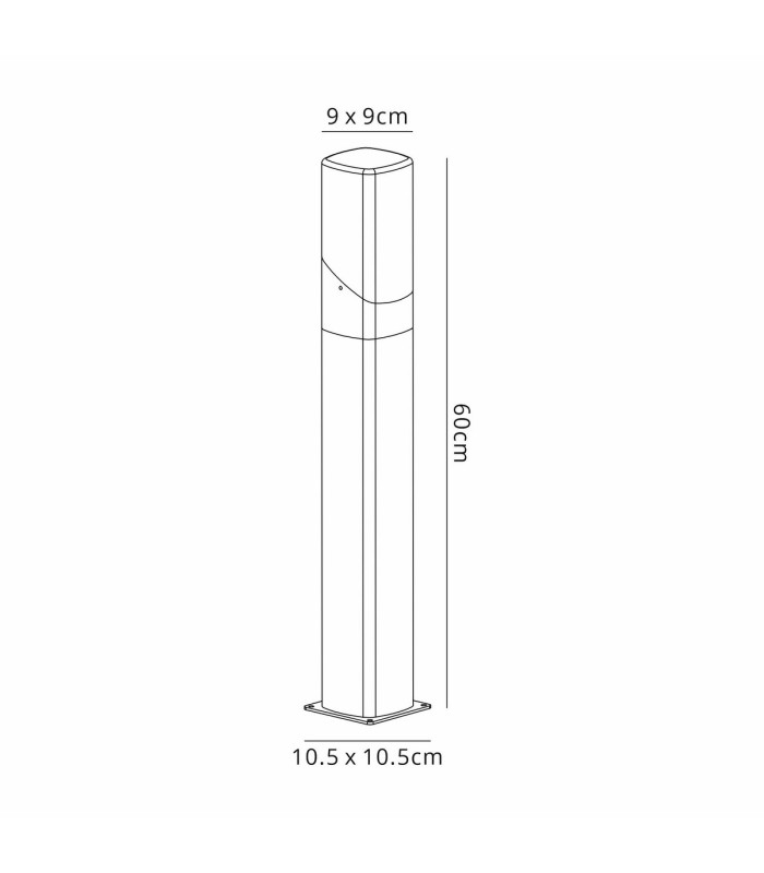 Blenheim 60cm Post Lamp 1 x E27 IP44 Grey/Clear -2