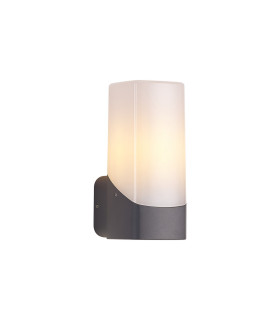 Blenheim Wall Lamp 1 x E27 IP44 Grey/Opal -1