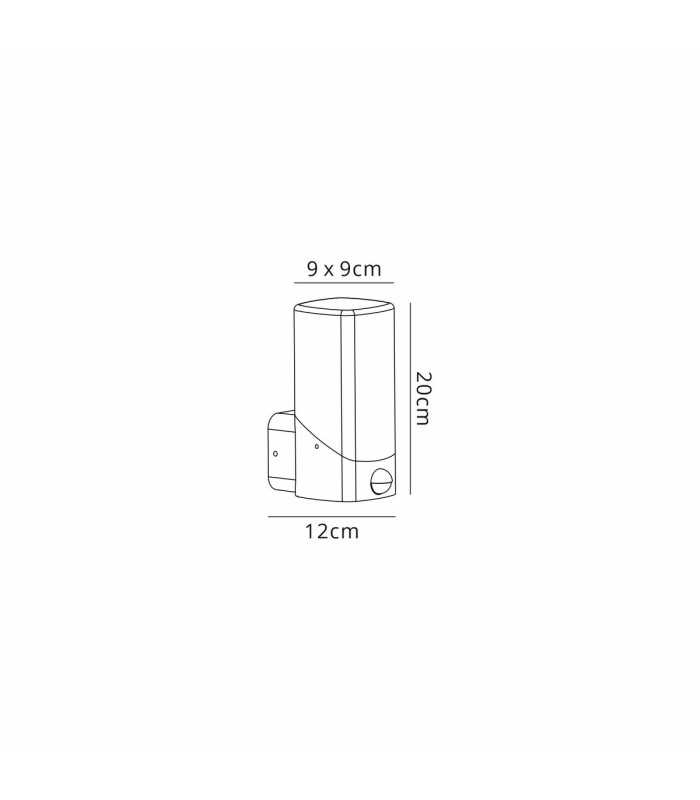Blenheim Wall Lamp PIR Sensor 1 x E27 IP44 Grey/Clear -2