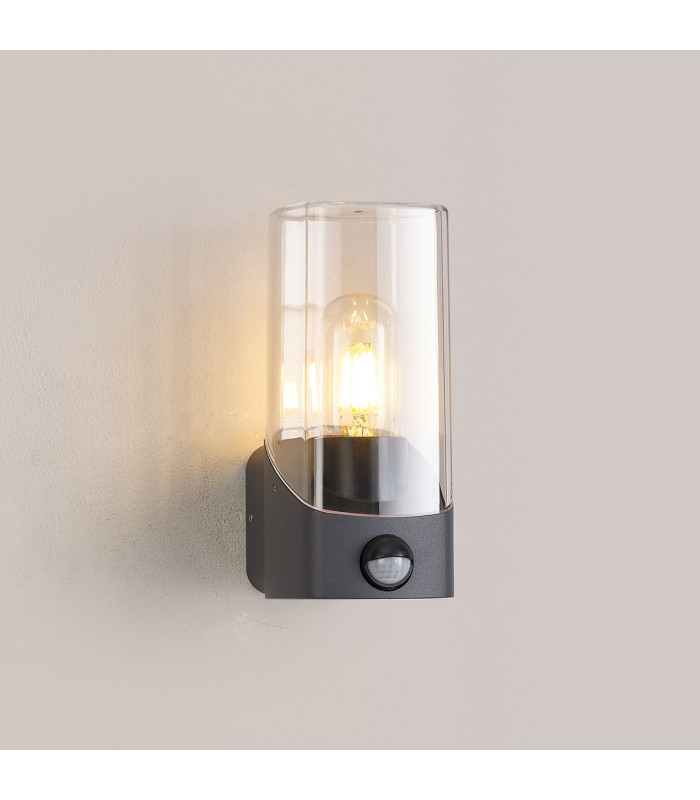 Blenheim Wall Lamp PIR Sensor 1 x E27 IP44 Grey/Clear -3