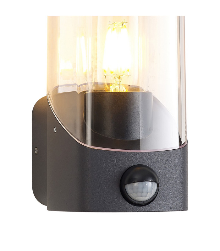 Blenheim Wall Lamp PIR Sensor 1 x E27 IP44 Grey/Clear -5