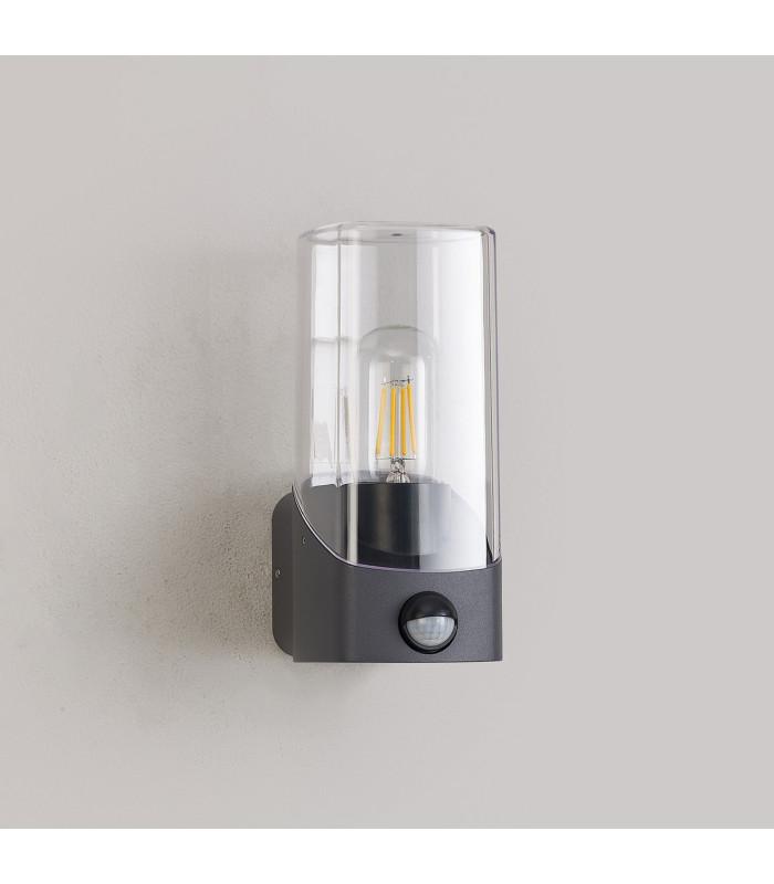 Blenheim Wall Lamp PIR Sensor 1 x E27 IP44 Grey/Clear -7