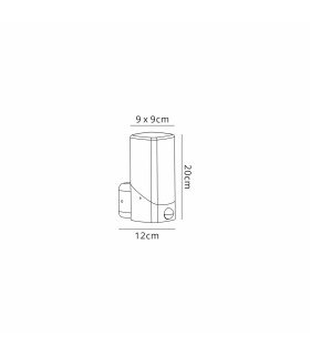 Blenheim Wall Lamp PIR Sensor 1 x E27 IP44 Grey/Opal -2