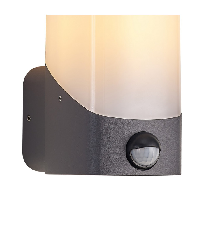 Blenheim Wall Lamp PIR Sensor 1 x E27 IP44 Grey/Opal -5