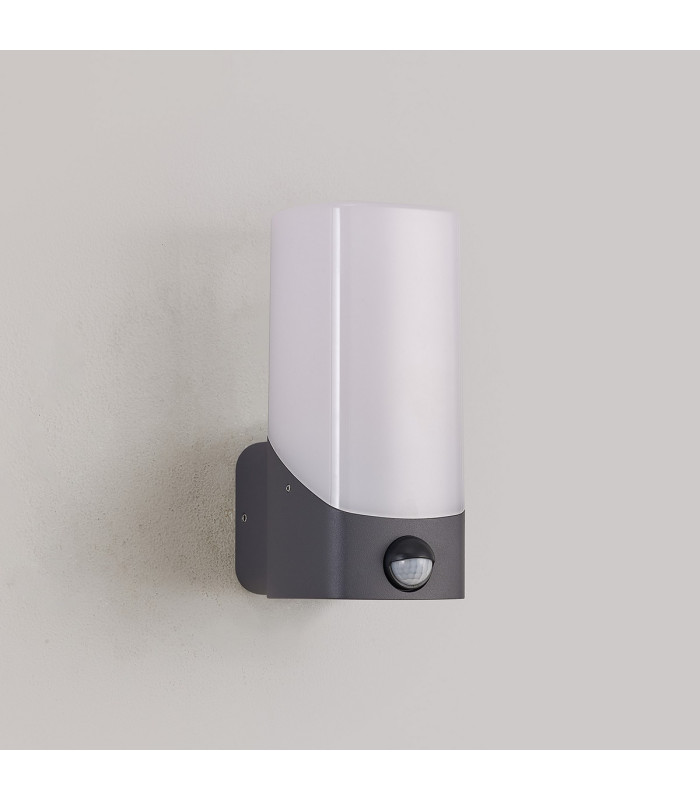 Blenheim Wall Lamp PIR Sensor 1 x E27 IP44 Grey/Opal -7