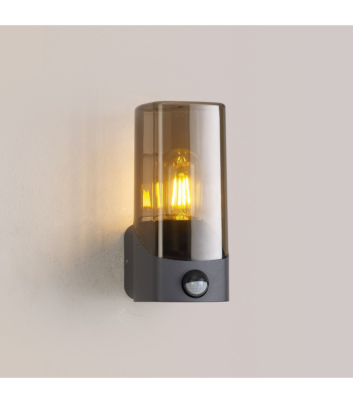 Blenheim Wall Lamp PIR Sensor 1 x E27 IP44 Grey/Smoke -3