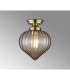Afton 23cm Flush Ceiling LightFlower Bud Shade 1 x E27 Antique Brass/Cognac-3