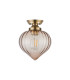 Afton 23cm Flush Ceiling LightFlower Bud Shade 1 x E27 Antique Brass/Cognac-4