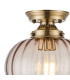 Afton 23cm Flush Ceiling LightFlower Bud Shade 1 x E27 Antique Brass/Cognac-5