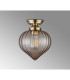Afton 23cm Flush Ceiling LightFlower Bud Shade 1 x E27 Antique Brass/Cognac-7