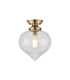Afton 23cm Flush Ceiling LightFlower Bud Shade 1 x E27 Antique Brass/Clear-1