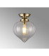 Afton 23cm Flush Ceiling LightFlower Bud Shade 1 x E27 Antique Brass/Clear-3