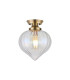 Afton 23cm Flush Ceiling LightFlower Bud Shade 1 x E27 Antique Brass/Iridescent Faded-1