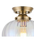 Afton 23cm Flush Ceiling LightFlower Bud Shade 1 x E27 Antique Brass/Iridescent Faded-5