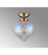 Afton 23cm Flush Ceiling LightFlower Bud Shade 1 x E27 Antique Brass/Iridescent Faded-7