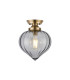 Afton 23cm Flush Ceiling LightFlower Bud Shade 1 x E27 Antique Brass/Smoke-1