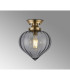 Afton 23cm Flush Ceiling LightFlower Bud Shade 1 x E27 Antique Brass/Smoke-3