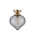 Afton 23cm Flush Ceiling LightFlower Bud Shade 1 x E27 Antique Brass/Smoke-4