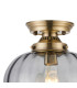 Afton 23cm Flush Ceiling LightFlower Bud Shade 1 x E27 Antique Brass/Smoke-5