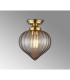 Afton 23cm Flush Ceiling LightFlower Bud Shade 1 x E27 Brass/Cognac-3