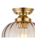 Afton 23cm Flush Ceiling LightFlower Bud Shade 1 x E27 Brass/Cognac-5