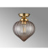 Afton 23cm Flush Ceiling LightFlower Bud Shade 1 x E27 Brass/Cognac-7
