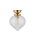 Afton 23cm Flush Ceiling LightFlower Bud Shade 1 x E27 Brass/Clear-4