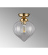 Afton 23cm Flush Ceiling LightFlower Bud Shade 1 x E27 Brass/Clear-7