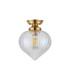 Afton 23cm Flush Ceiling LightFlower Bud Shade 1 x E27 Brass/Iridescent Faded-4